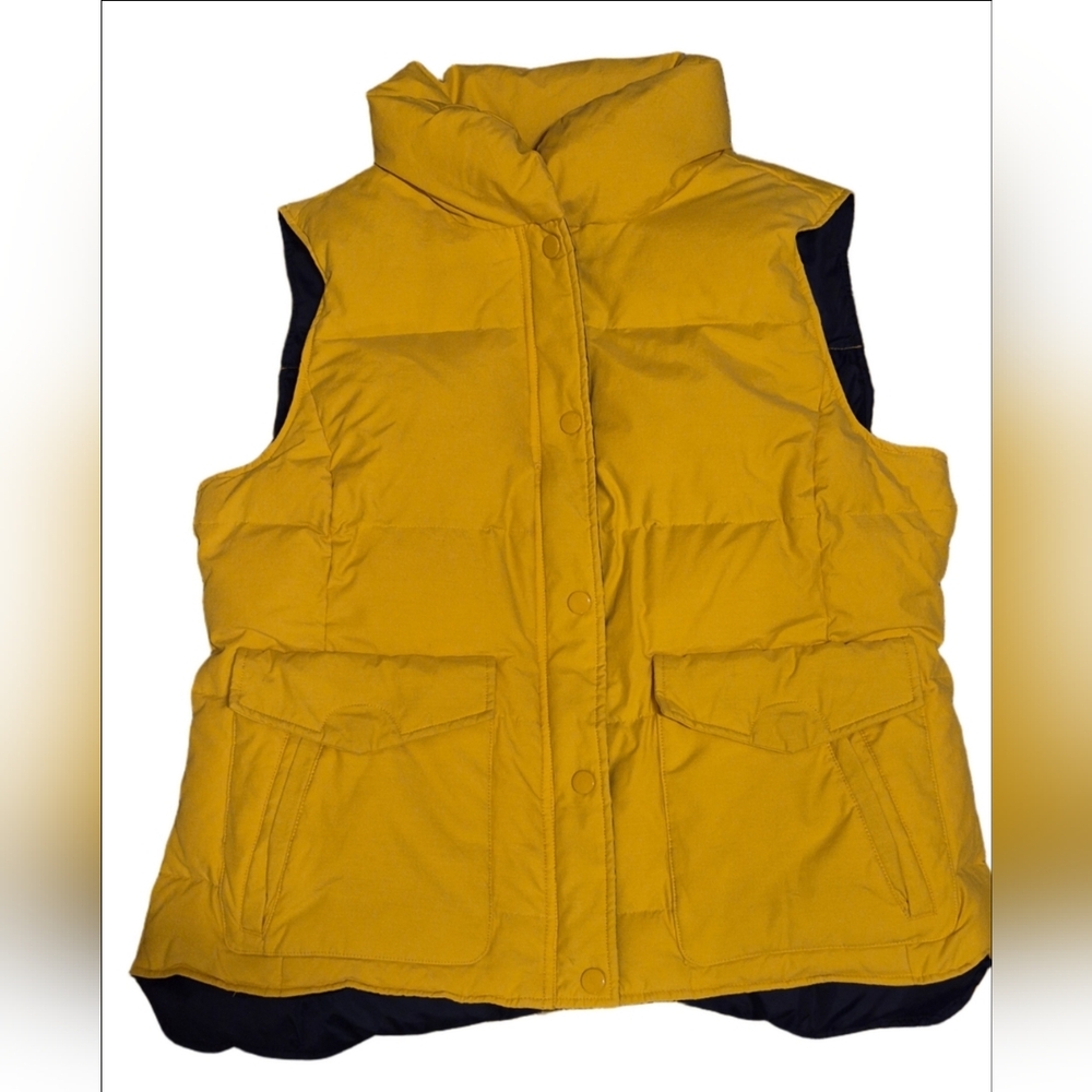 Women's s Lands End Quilted Puffer Vest - Yellow Large 12/14 - Picture 4 of 12